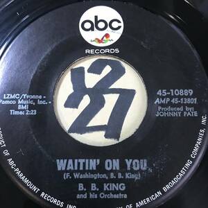 試聴 シャッフル・ブギー・ブルース45 B. B. KING WAITIN’ ON YOU 両面EX+ 