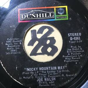 試聴 ブルース・ロック45 JOE WALSH ROCKY MOUNTAIN WAY 両面VG++ 