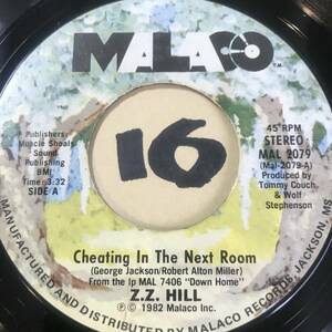 試聴 マラコ・サザン・ソウル Z.Z. HILL CHEATING IN THE NEXT ROOM 両面NM 