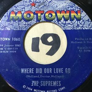 試聴 THE SUPREMES WHERE DID OUR LOVE GO 両面VG++ SOUNDS EX 1964 