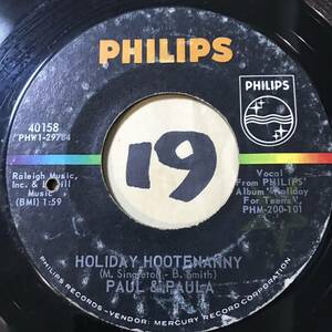 試聴 ジングルベルのロッキン・カントリー・ヴァージョン推薦 PAUL & PAULA HOLIDAY HOOTENANNY 両面VG++ SOUNDS EX BREAK-A-WAYリズム1963