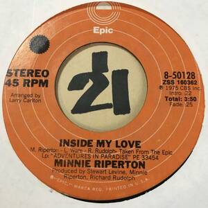 試聴 MINNIE RIPERTON INSIDE MY LOVE 両面EX+ A Tribe Called Quest's Lyrics to Go/Slum Village's Look of Loveネタ 