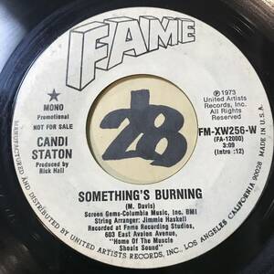 試聴 フェイム/マッスル・ショールズ・サウンド CANDI STATON SOMETHING’S BURNING 両面EX SOUNDS EX+ 