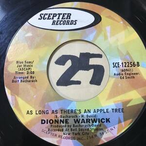 試聴 バカラック＆デヴィッド作・制作 DIONNE WARWICK AS LONG AS THERE’S AN APPLE TREE 両面EX+ 