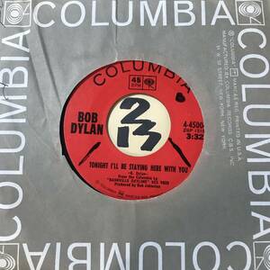 試聴 1969年 BOB DYLAN TONIGHT I’LL BE STAYING HERE WITH YOU / COUNTRY PIE 両面NM