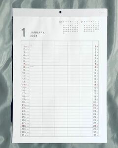 【日本製】2024年 シンプルホワイト ビジネス/ファミリー 壁掛けカレンダー A3
