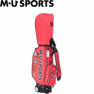 1円★M・U SPORTS MUスポーツ 703J2106 キャディバッグ PNK（ピンク） ローリングソール/キャラクターアップリケモチーフ★