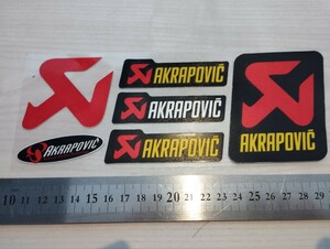 AKRAPOVIC ステッカー　6枚セット（1シート分）バイクステッカー　moto motoGP アクラポビッチ　レーシングステッカー　カーステッカー