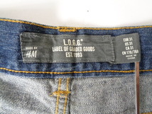 b37◆H&M スリムストレートジーンズ◆エイチアンドエム メンズ w31 インディゴブルー ボタンフライ L.O.G.G. 綿100％ ジーパン 6B_画像7