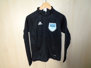 b414◆adidas チームジャージ◆US:S JP:140 子供服 ユース アディダス 黒色 “NORTH SUBURBAN SOCCER NSSA” climalite ネコポス発送 6B