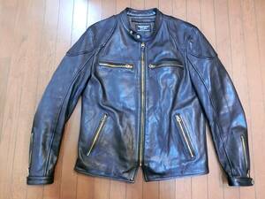 美品 CIDU LEATHER シヅレザー RRL DOUBLE RL Ralph Lauren 本革 レザー　ライダースジャケット 黒/ダブルアールエル