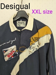 デジグアル■Desigual長袖ラガーシャツ　XXL size used