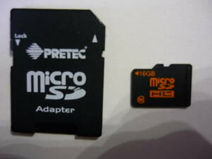 micro/マイクロSDカード　■16GB(スピードクラス 10)/microSDアダプター■　動作確認済み