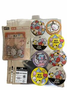 ★新品未開封　BT21 LINE FRIENDS ラインフレンズ　RJ B賞　アクリルスタンド　缶バッジ　クリアファイルセット★