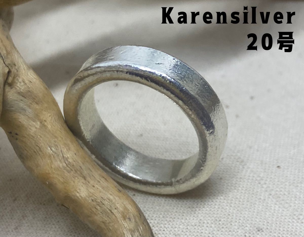 232 ZO TA 042 Band ring Sterling silver 925 Karen tribe Handmade Size 20 TA 42, ring, Silver, 20th issue~