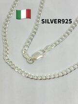 LME2-16w3① 喜平　Italy スターリングシルバー925チェーン　3mm巾純銀16インチ_画像1