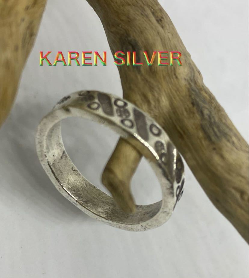 Karen Silver KAREN Handmade High Purity Handcrafted Sterling a01 228A a I001, ring, Silver, No. 16~