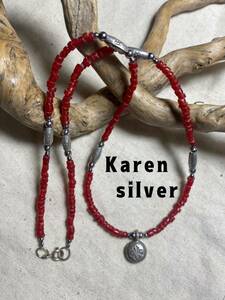 Art hand Auction YQs3-8 Карен Серебряное ожерелье из серебра высокой чистоты, аксессуары для рукоделия, подарки ручной работы, Ручной работы, Аксессуары (для женщин), ожерелье, кулон, колье