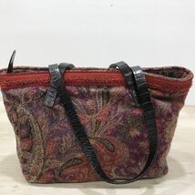 ETRO エトロ ウール×エナメル（レザー） ハンドバッグ 肩掛けバッグ ペイズリー柄 レディース[C1127]_画像2