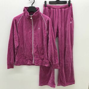 PERSON'S SPORTS パーソンズ スポーツ ベロア ジャージ セットアップ レディース Size:M ピンク[C1279]