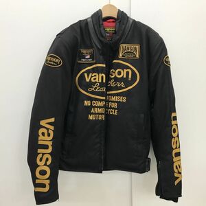 VANSON バンソン VS14115W ライディングジャケット バイクジャケット ライナー付き XLサイズ ビッグロゴ プロテクター バイク[C1836]