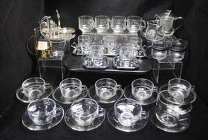 * is 479* tea set 35 point and more * silver collection /s one series / glass made /HOYA/HARIO/ kind various / tableware / details photograph several equipped 