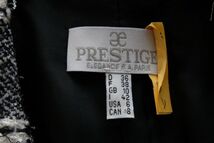 即決☆ プレステージ エレガンス PRESTIGE ELEGANCE ツイード ジャケット 白 × 黒 size 42 エレガント 785652_画像5