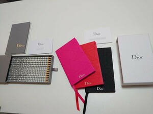 Dior ディオール ノベルティまとめ ノート3色 ペンシル12本 スケッチブック 未使用 非売品 CHRSTIAN DIOR PARIS コレクション レア物