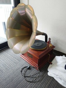 GRAPHOPHONE 蓄音機 TOKUMITSU ELECTRONIC レコードプレーヤー 動作品 ラッパ型 トクミツ オーディオ 音響機器 レトロ アンティーク レア