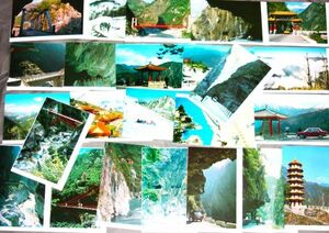 a0112) 台湾 ２4枚 ポストカード 古い絵ハガキ 昭和レトロ 絵葉書 ビンテージ　観光記念 写真 イラスト 風景 名勝 フォトグラフ