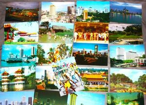 a0111) シンガポール 25枚 ポストカード 古い絵ハガキ 絵葉書 総天然色　ビンテージ　観光 写真 風景 名勝 フォトグラフ