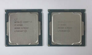 【中古】Intel CPU i7-8700K/3.70GHZ×2個