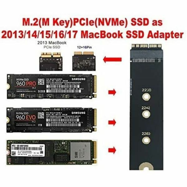 新品良品即決■送料無料 MacBook Air Pro用M.2 NVME SSD変換アダプター（2013-2017）A1465 A1466 A1419 A1398 A1502 用