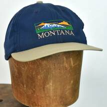 デザイン◎ デッドストック? 80s 90s USA製 Imperial Headwear MONTANA ロッキー山脈 キャップ ビンテージ フィッシング アウトドア_画像1