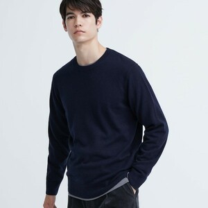 UNIQLO カシミヤクルーネックセーター(長袖) Sサイズ ネイビー 紺色 2023年モデル