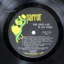 米 TOM JONES/LIVE IN LAS VEGAS/PARROT XPAS71031 LP_画像2