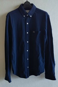 USED 美品 LACOSTE ラコステ 長袖シャツ ポロシャツ レギュラーフイット ネイビー FR39 Mサイズ相当？ 男性用 メンズ