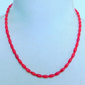  natural red coral oval cut necklace 