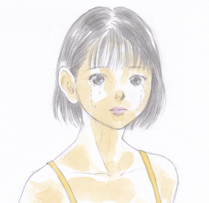 vivi 手描きイラスト「sketch55」女の子　美少女　下着姿　美人画 人物画 鉛筆画 直筆 原画 A4