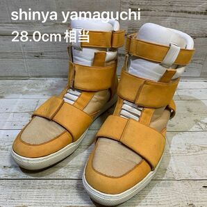 シンヤヤマグチ shinya yamaguchi 28.0cm相当 ハイカットスニーカー レザー ブラウン