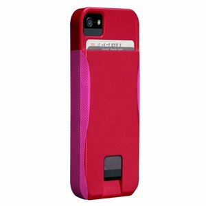 即決・送料込)【ICカードが収納可能】Case-Mate iPhone SE(第一世代,2016)/5s/5 POP! ID Case Ruby Red/Shocking Pink