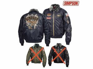 【良品】SIMPSON SJ-7137B MA-1タイプジャケット(ファー着脱式)防寒 防風　3L 