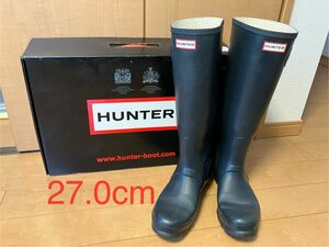 HUNTER ハンター レインブーツ 長靴 オリジナル トール クラシック ロング ラバーブーツ　ネイビー　UK8.0 27cm