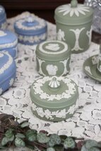 ■店頭価格￥６６００■wedgwood ウェッジウッド８ グリーンジャスパーウェア 蓋付き小物入れ■英国_画像10