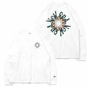 『ニューエラ/長袖 コットン Tシャツ Swirl Logo ホワイト レギュラーフィット』