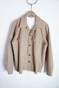 美品20AW CAMIEL FORTGENS B.V.カミエルフォートヘンス 10.08.01 70s JACKET CHECK シャツ ジャケット チェック 茶127O▲