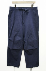 美品22SS ULTERIORアルテリア CHAMBRAY DOBBY EASY MILITARY PANTS シャンブレー ドビー イージー パンツ ULPT27-FA80M 紺202O▲