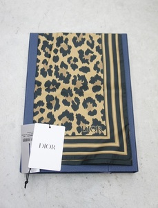 新品 国内正規22AW DIOR ディオール BANDANA 大判 シルク スカーフ レオパード ヒョウ 04B1068A0768 本物 茶213O▲