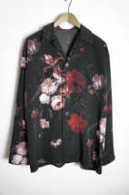 美品18SS LAD MUSICIAN ラッドミュージシャン DECHINE PAJAMA SHIRT INKJET FLOWERフラワー 長袖シャツ 2118-106 黒122O▲_画像1