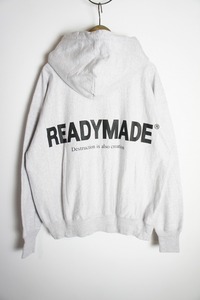 美品23AW READYMADEレディメイド HOODIE SMILE スウェット パーカー プルオーバー スマイル刺繍 RE-CO-GY-00-00-245 灰208O▲